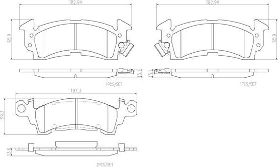 Brembo P10017N - Kit de plaquettes de frein, frein à disque cwaw.fr