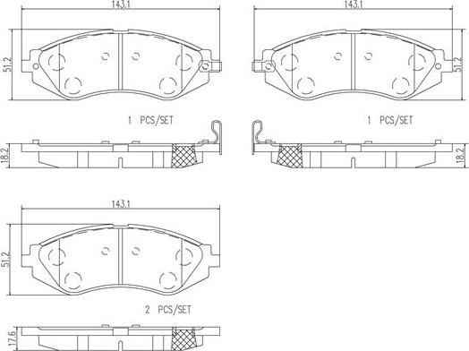 Brembo P10032N - Kit de plaquettes de frein, frein à disque cwaw.fr