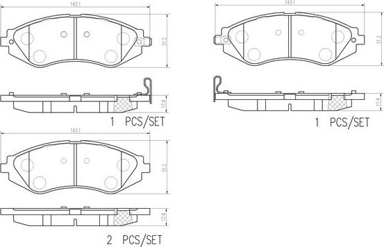 Brembo P 10 032 - Kit de plaquettes de frein, frein à disque cwaw.fr