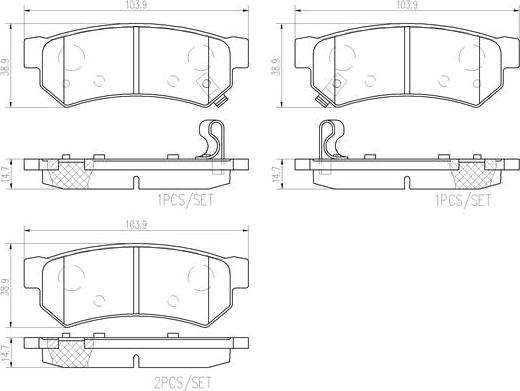 Brembo P 10 075 - Kit de plaquettes de frein, frein à disque cwaw.fr