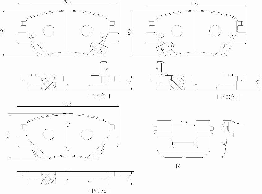 Brembo P10073N - Kit de plaquettes de frein, frein à disque cwaw.fr