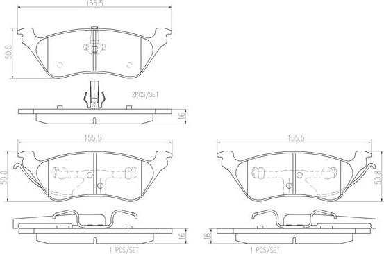 Brembo P11014N - Kit de plaquettes de frein, frein à disque cwaw.fr