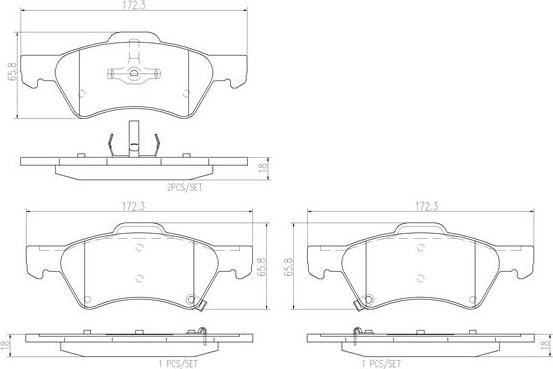 Brembo P11015N - Kit de plaquettes de frein, frein à disque cwaw.fr