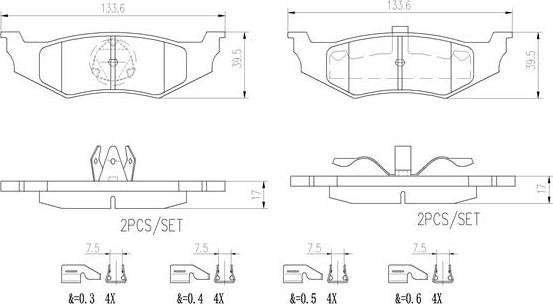 Brembo P11010N - Kit de plaquettes de frein, frein à disque cwaw.fr