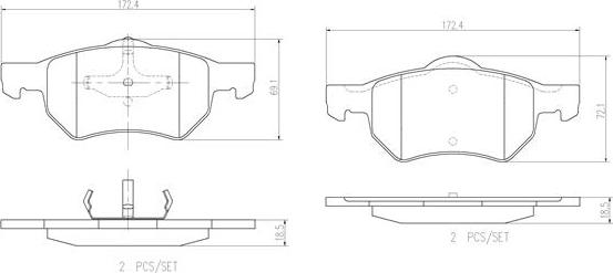 Brembo P11013N - Kit de plaquettes de frein, frein à disque cwaw.fr