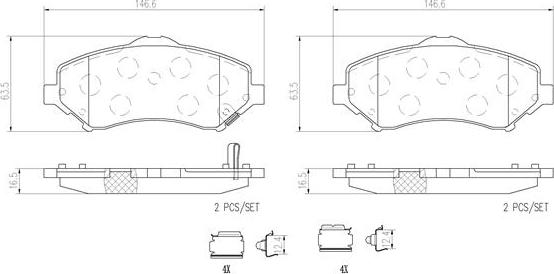 Brembo P11025N - Kit de plaquettes de frein, frein à disque cwaw.fr