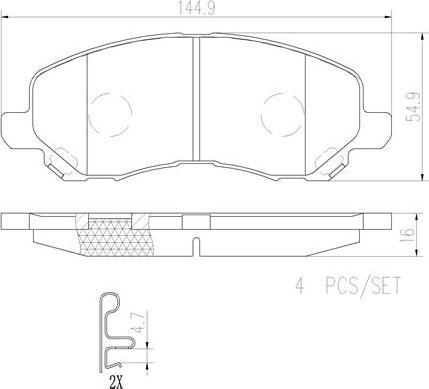 Brembo P11026N - Kit de plaquettes de frein, frein à disque cwaw.fr