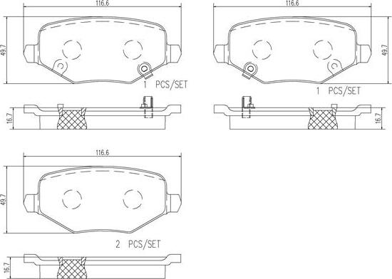 Brembo P18029N - Kit de plaquettes de frein, frein à disque cwaw.fr