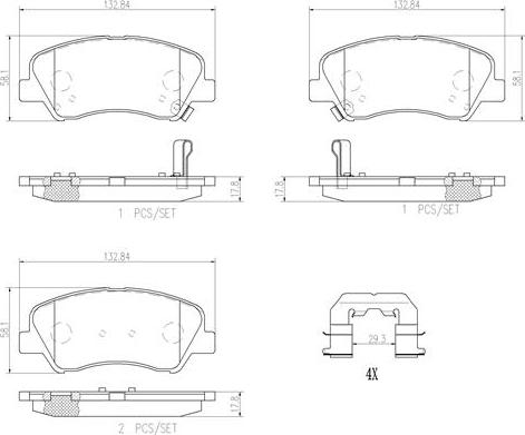 Brembo P18025N - Kit de plaquettes de frein, frein à disque cwaw.fr