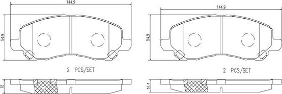 Brembo P18027N - Kit de plaquettes de frein, frein à disque cwaw.fr