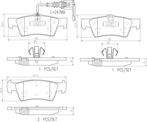 Brembo P85091N - Kit de plaquettes de frein, frein à disque cwaw.fr