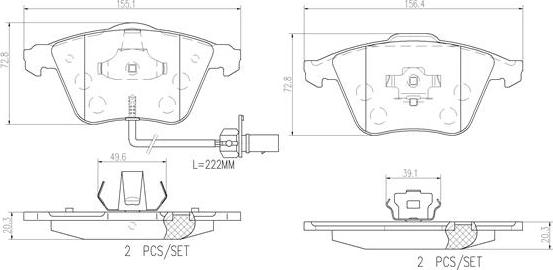 Brembo P85097N - Kit de plaquettes de frein, frein à disque cwaw.fr