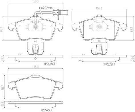 Brembo P85049N - Kit de plaquettes de frein, frein à disque cwaw.fr