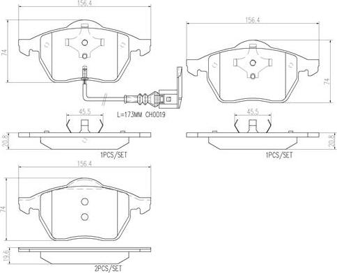 Brembo P85045N - Kit de plaquettes de frein, frein à disque cwaw.fr