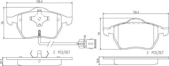 Brembo P85040N - Kit de plaquettes de frein, frein à disque cwaw.fr