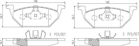 Brembo P85041N - Kit de plaquettes de frein, frein à disque cwaw.fr