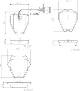 Brembo P85054N - Kit de plaquettes de frein, frein à disque cwaw.fr