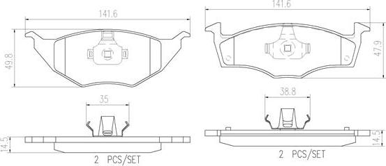 Brembo P85055N - Kit de plaquettes de frein, frein à disque cwaw.fr