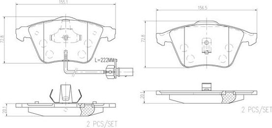 Brembo P85056N - Kit de plaquettes de frein, frein à disque cwaw.fr