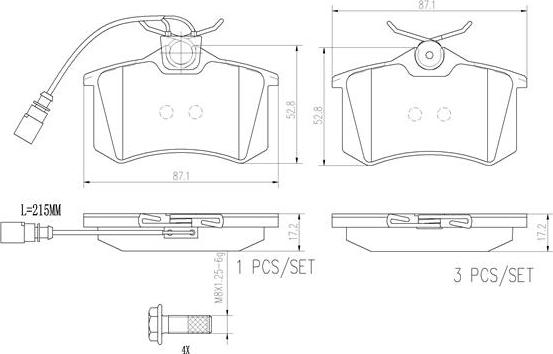 Brembo P85058N - Kit de plaquettes de frein, frein à disque cwaw.fr