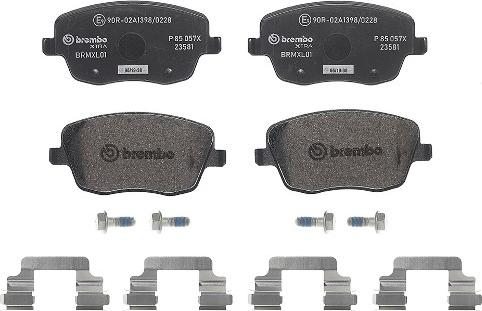 Brembo P 85 057X - Kit de plaquettes de frein, frein à disque cwaw.fr