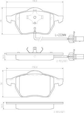 Brembo P85060N - Kit de plaquettes de frein, frein à disque cwaw.fr