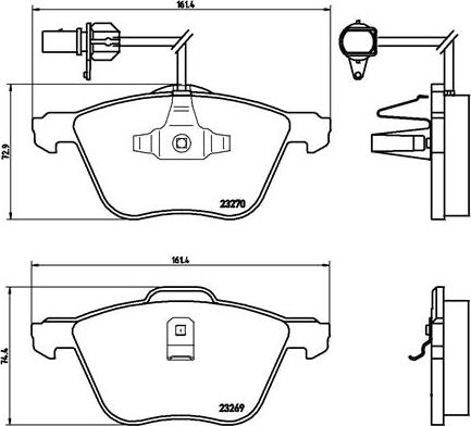 Brembo P 85 061 - Kit de plaquettes de frein, frein à disque cwaw.fr