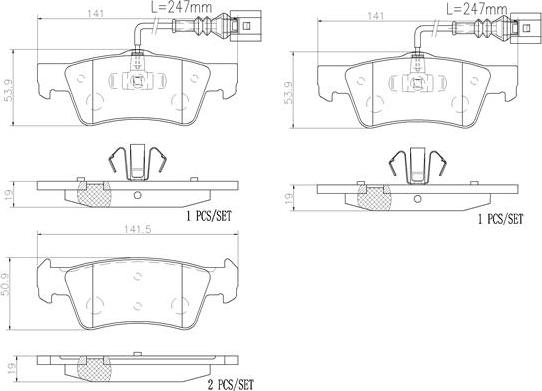 Brembo P85068N - Kit de plaquettes de frein, frein à disque cwaw.fr