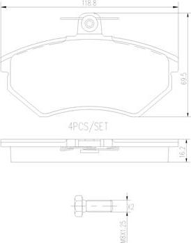 Brembo P85015N - Kit de plaquettes de frein, frein à disque cwaw.fr