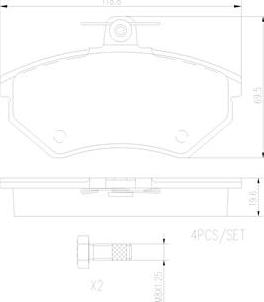 Brembo P85011N - Kit de plaquettes de frein, frein à disque cwaw.fr