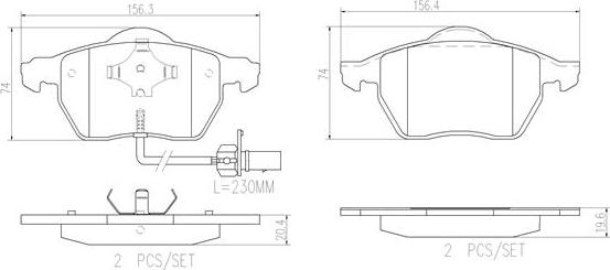 Brembo P85085N - Kit de plaquettes de frein, frein à disque cwaw.fr