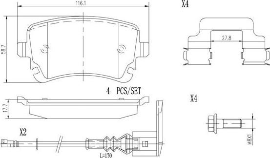 Brembo P85083N - Kit de plaquettes de frein, frein à disque cwaw.fr