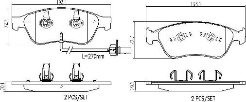 Brembo P85087N - Kit de plaquettes de frein, frein à disque cwaw.fr