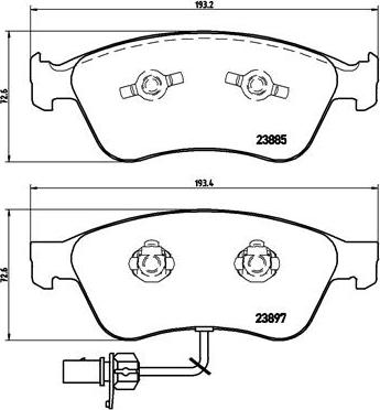 Brembo P 85 087 - Kit de plaquettes de frein, frein à disque cwaw.fr