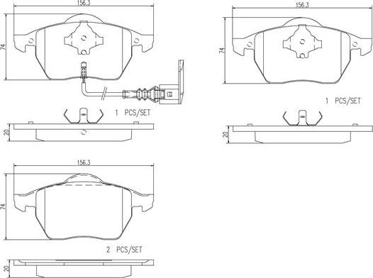 Brembo P85039N - Kit de plaquettes de frein, frein à disque cwaw.fr