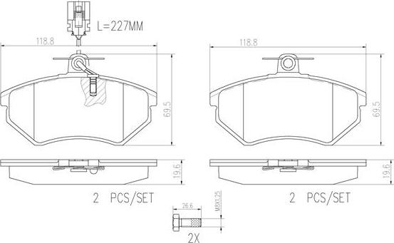 Brembo P85034N - Kit de plaquettes de frein, frein à disque cwaw.fr