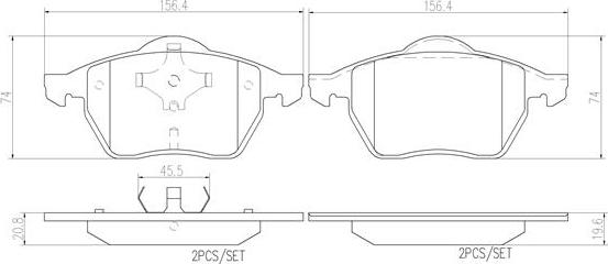 Brembo P85035N - Kit de plaquettes de frein, frein à disque cwaw.fr