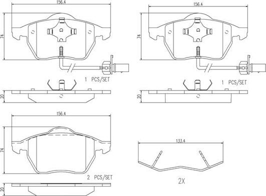 Brembo P85037N - Kit de plaquettes de frein, frein à disque cwaw.fr