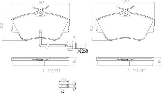 Brembo P85029N - Kit de plaquettes de frein, frein à disque cwaw.fr