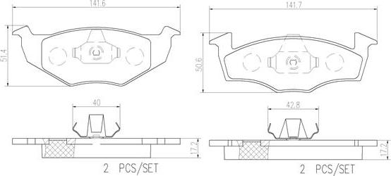 Brembo P85025N - Kit de plaquettes de frein, frein à disque cwaw.fr