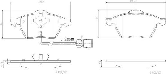 Brembo P85026N - Kit de plaquettes de frein, frein à disque cwaw.fr