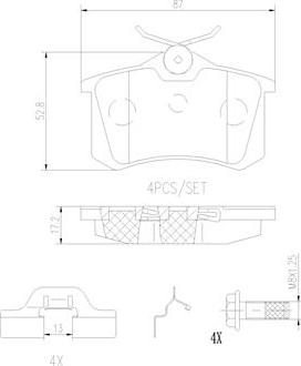 Brembo P85020N - Kit de plaquettes de frein, frein à disque cwaw.fr