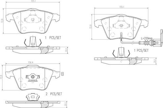 Brembo P85079N - Kit de plaquettes de frein, frein à disque cwaw.fr