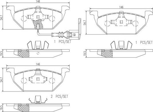 Brembo P85072N - Kit de plaquettes de frein, frein à disque cwaw.fr