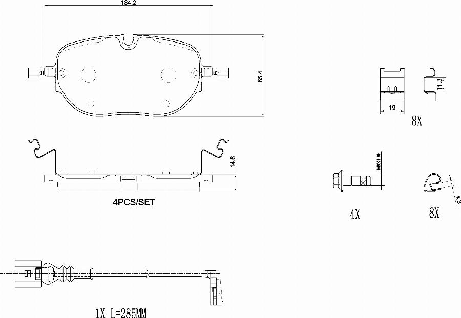 Brembo P85195N - Kit de plaquettes de frein, frein à disque cwaw.fr