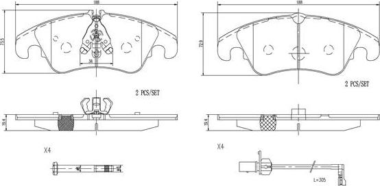 Brembo P85145N - Kit de plaquettes de frein, frein à disque cwaw.fr