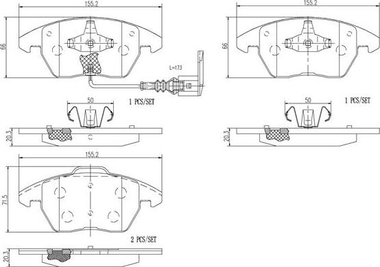 Brembo P85146N - Kit de plaquettes de frein, frein à disque cwaw.fr