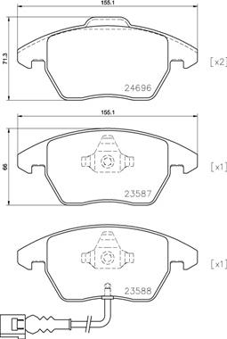 Brembo P 85 146 - Kit de plaquettes de frein, frein à disque cwaw.fr