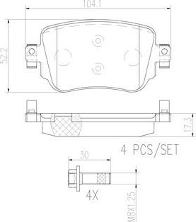 Brembo P85140N - Kit de plaquettes de frein, frein à disque cwaw.fr