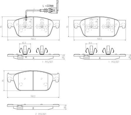 Brembo P85141N - Kit de plaquettes de frein, frein à disque cwaw.fr